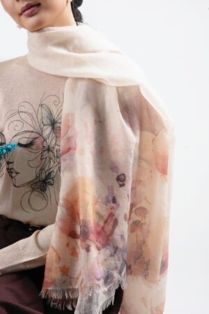 Véritable voile de cachemire ;  Ambre