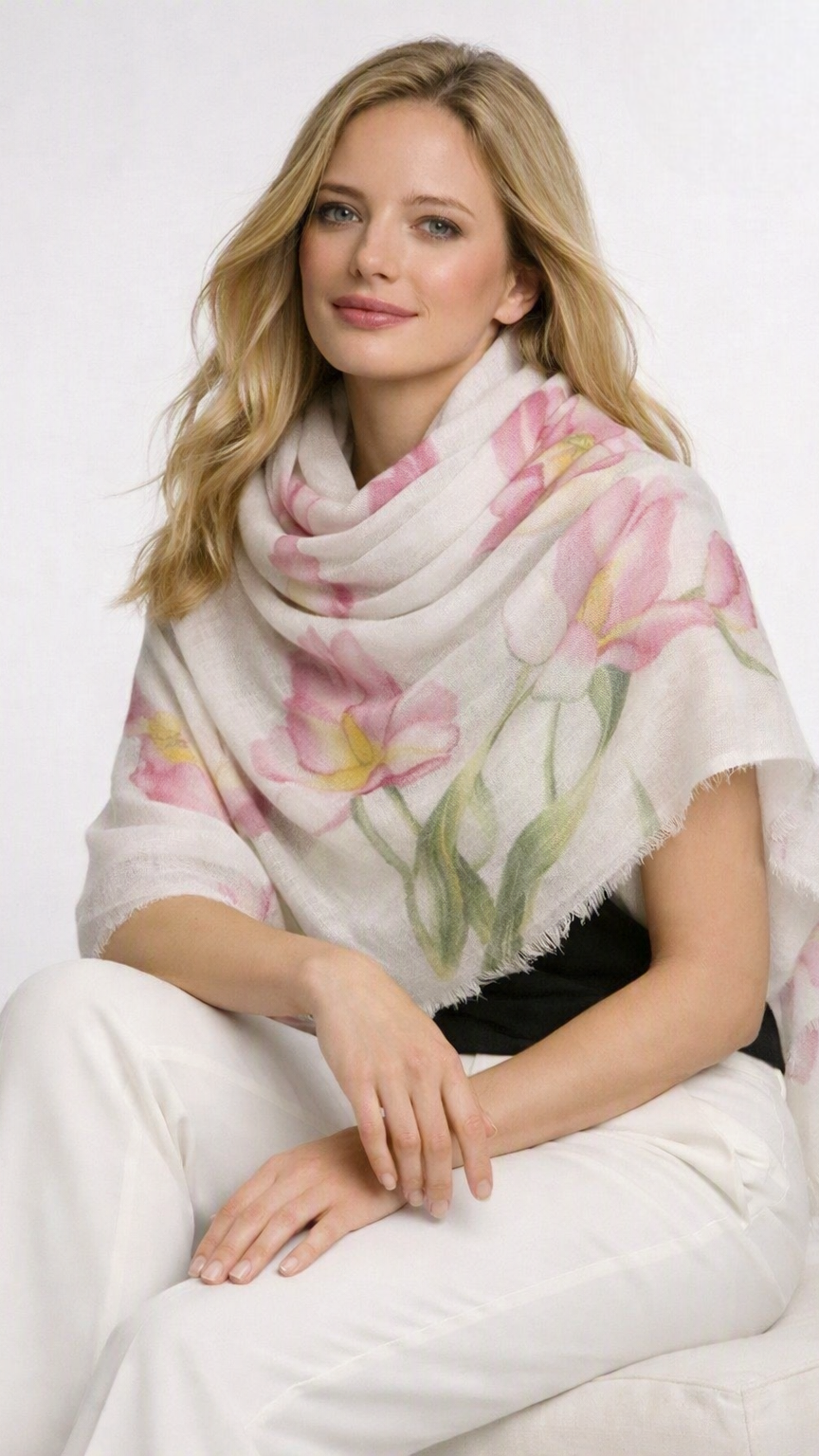Véritable voile de cachemire ;  Iris